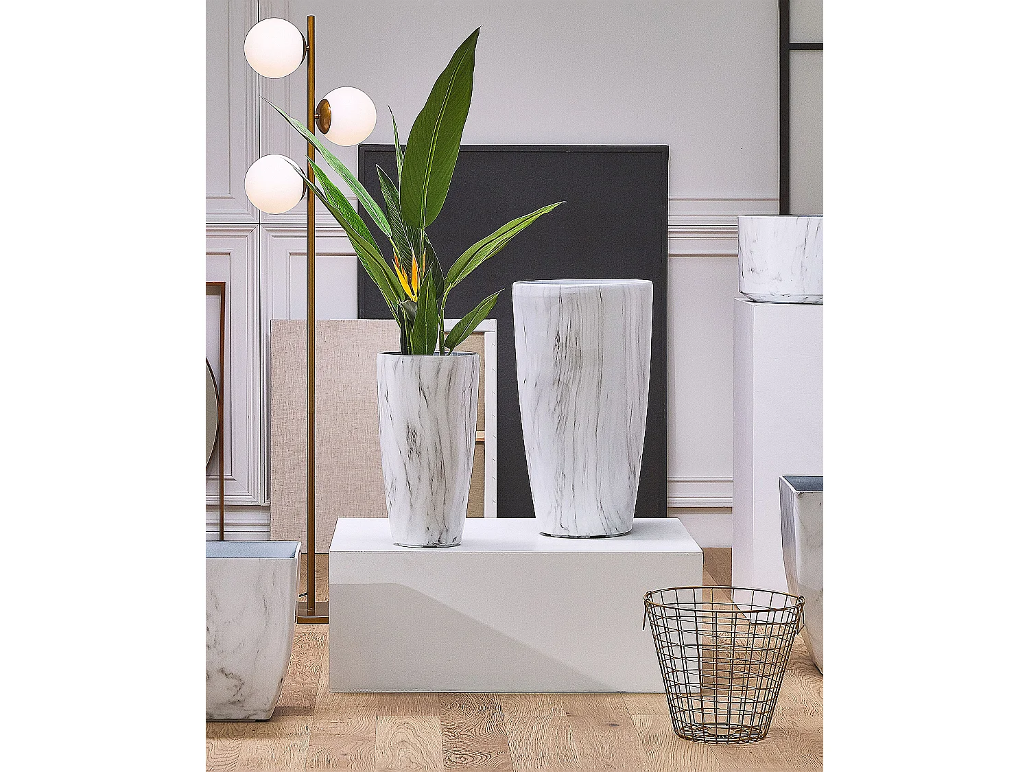 Bloempot VALTA Steen 35 cm Wit