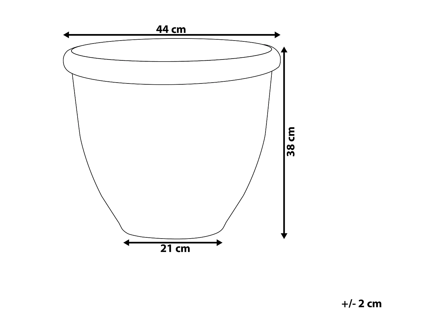 Bloempot TESALIA Steen 44 cm Bruin