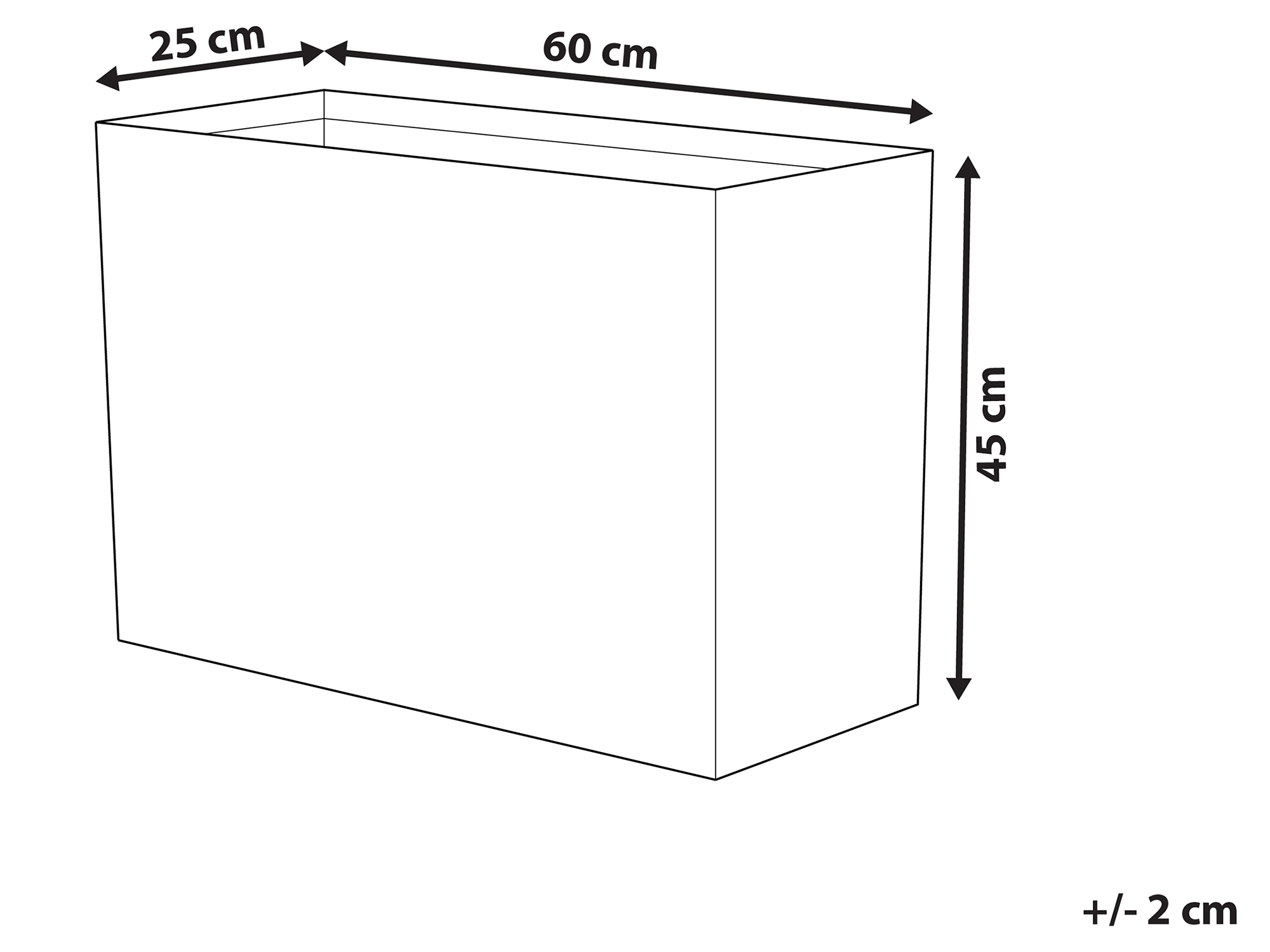 Vaso rettangolare per interno ed esterno grigio 34 x 80 x 56 cm EDESSA 