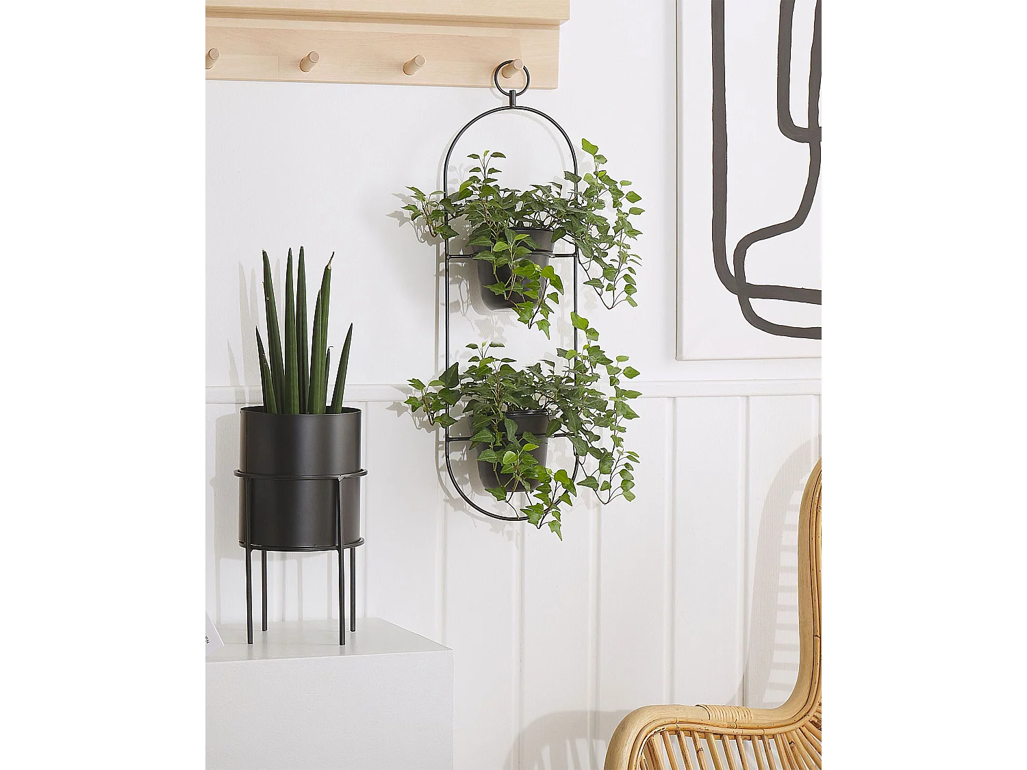 Bloempot zwart 18x12x62 cm AGIOS