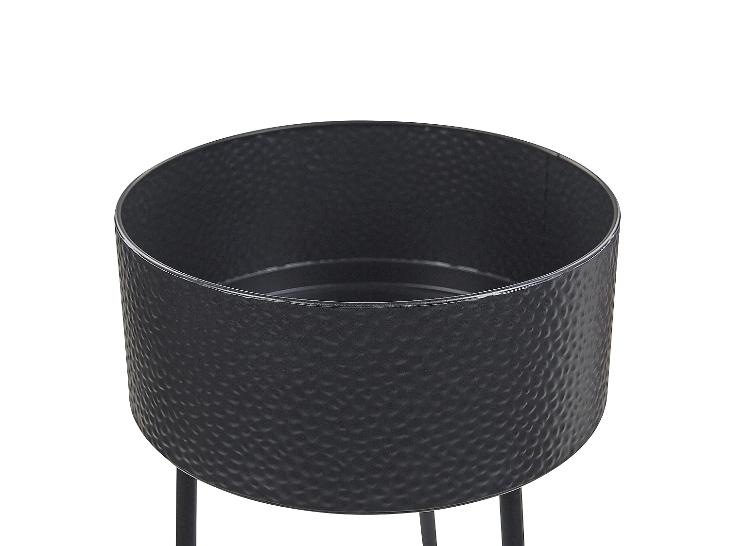 Pflanzenständer schwarz 29 x 26 x 50 cm Metall für Innen- und Außenbereich Leika