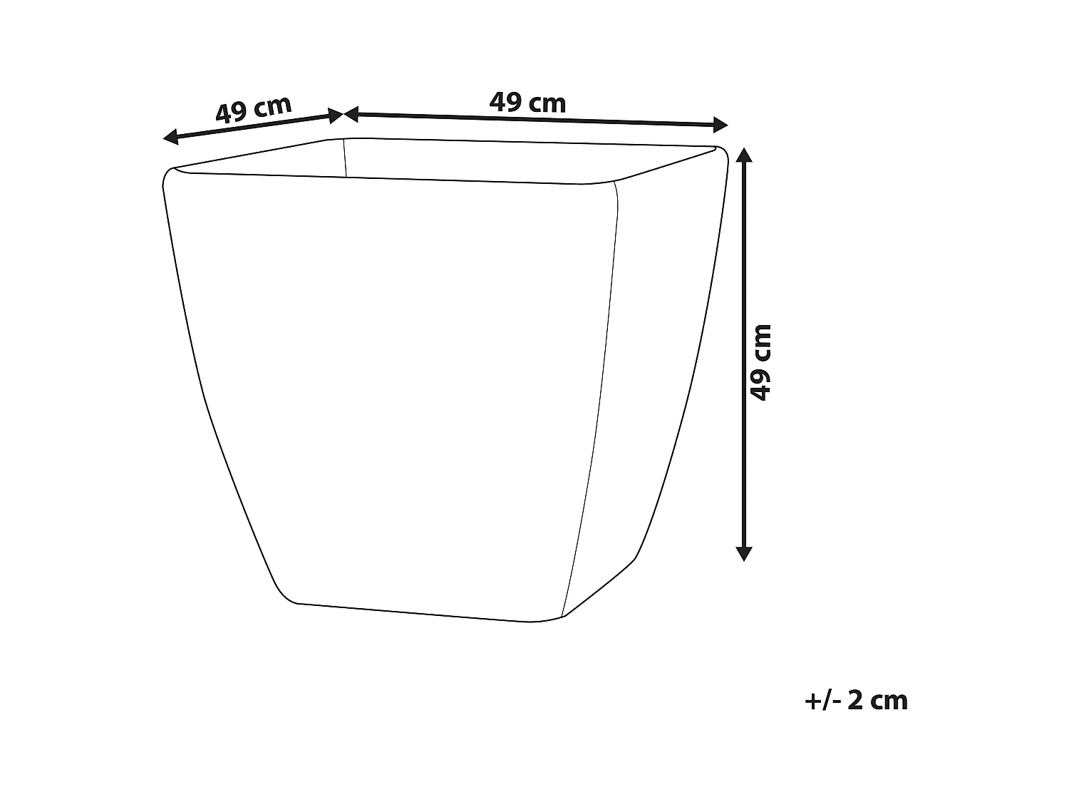 Blumentopf dunkelgrau Stein 49x49x49 rechteckig Zeli