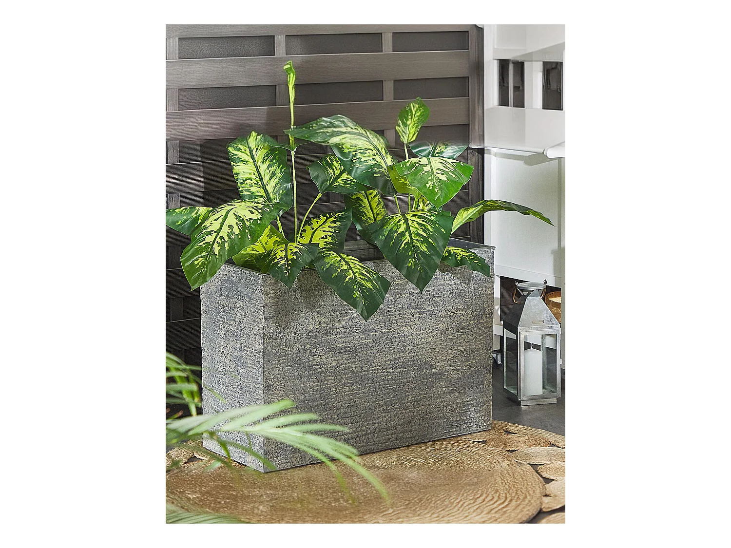 Blumenkübel EDESSA Stein 80 cm Grau