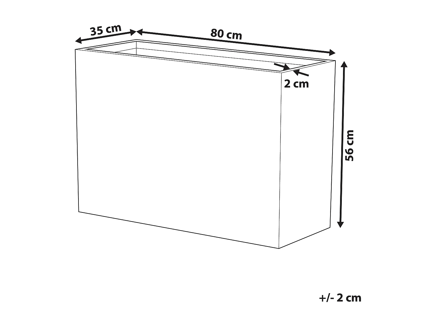 Cache-pot EDESSA 80 cm Gris