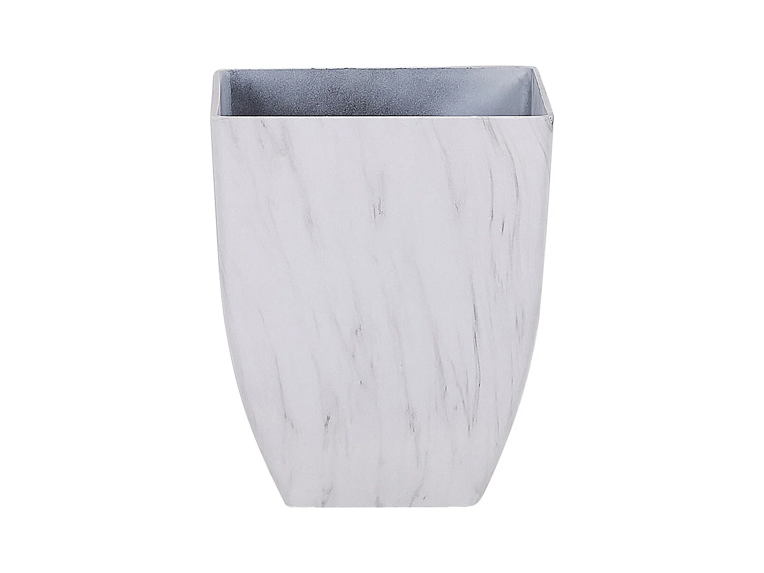 Moderner Blumentopf weiß Marmor-Optik 35x35x42 cm quadratisch Steingemisch Miro