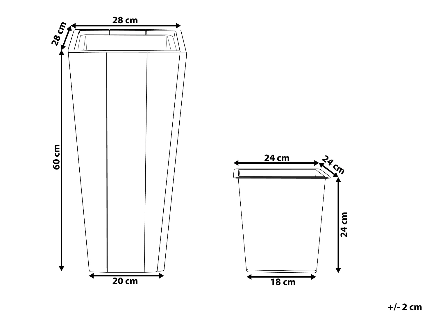 Cache-pot en bois 28 x 28 x 60 cm LARISA