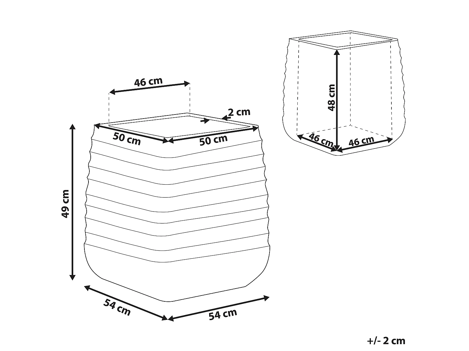 Cache-pot PARIKIA 50 cm Noir