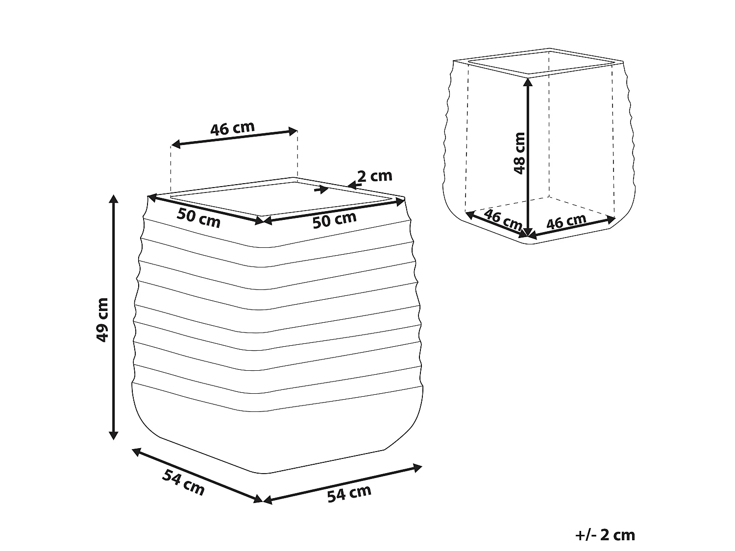 Vaso per piante PARIKIA Materiale sintetico 50 cm Nero