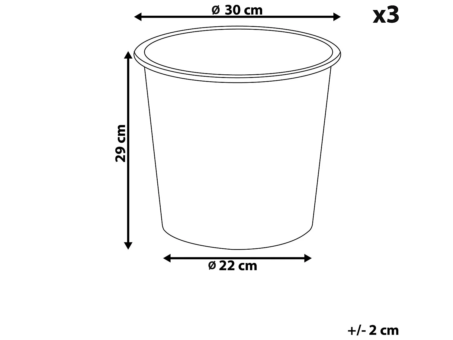 Set di 3 inserti per vasi tondi ⌀ 30 cm BALZO