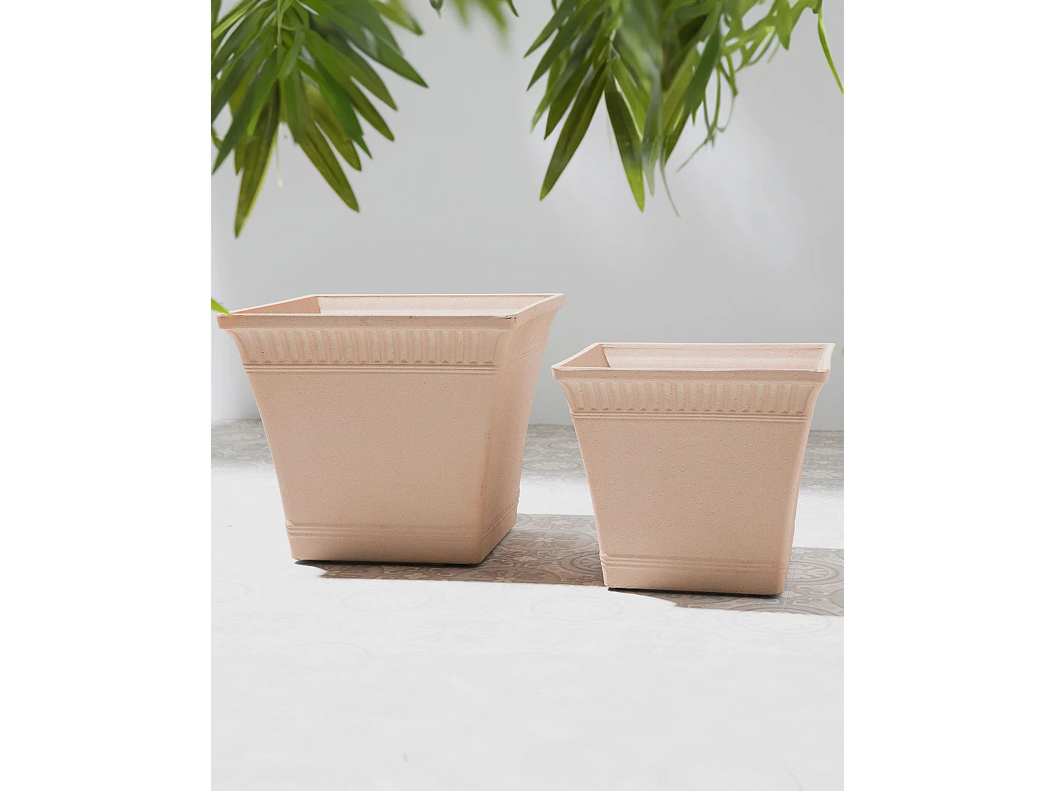 Vaso per piante PSATHA Pietra 41 cm Rosa pesca