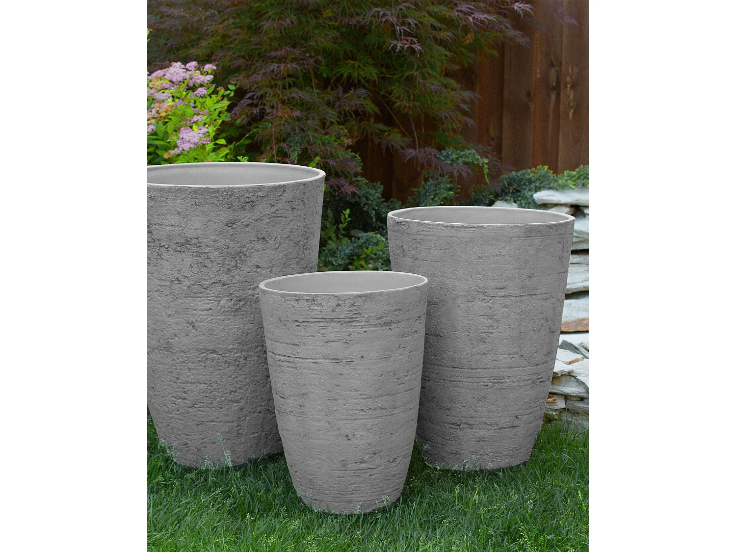 Maceta CAMIA Piedra 35 cm Gris