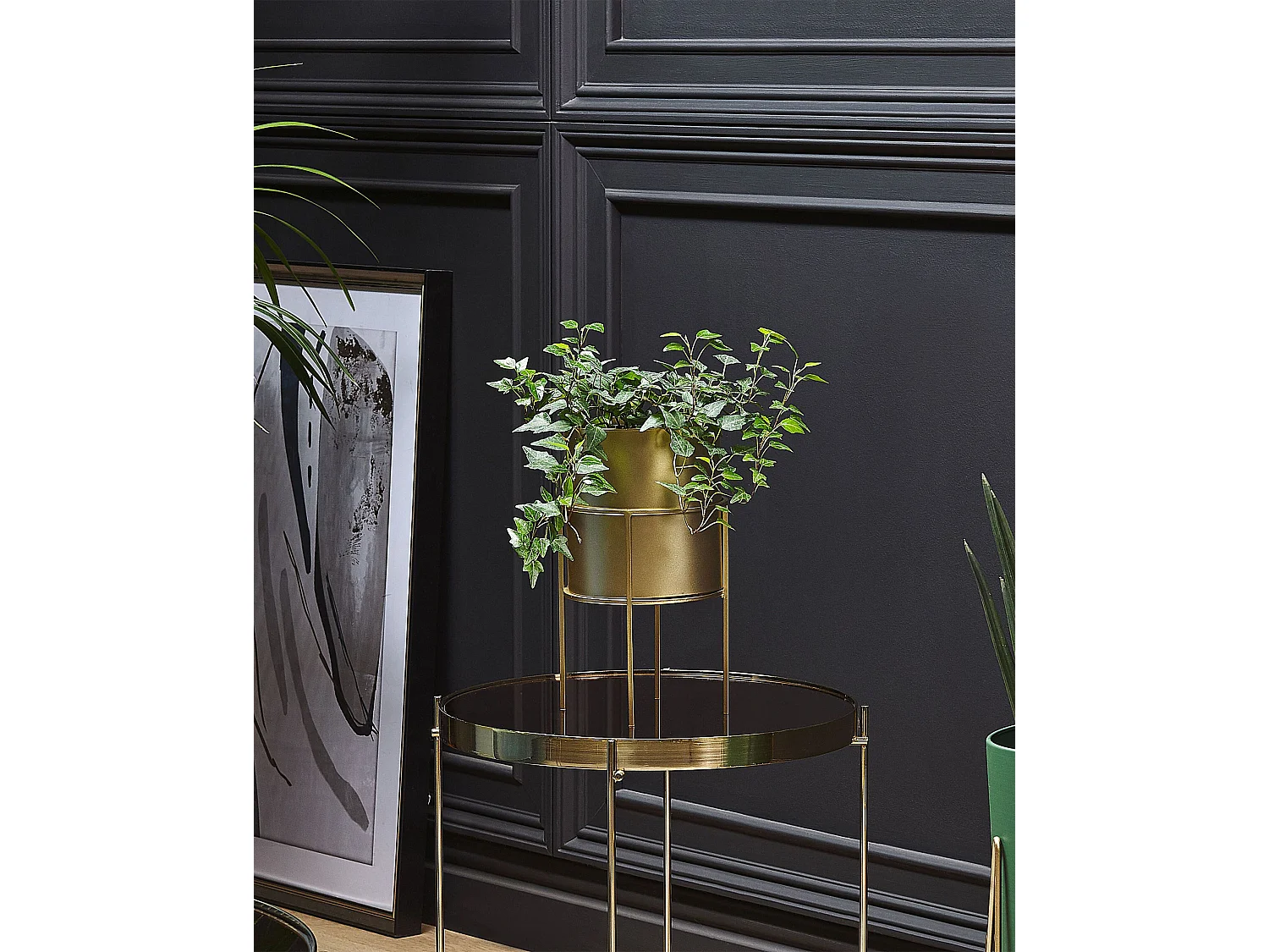 Verhoogde bloempot MILEA Metaal 16 cm Goud