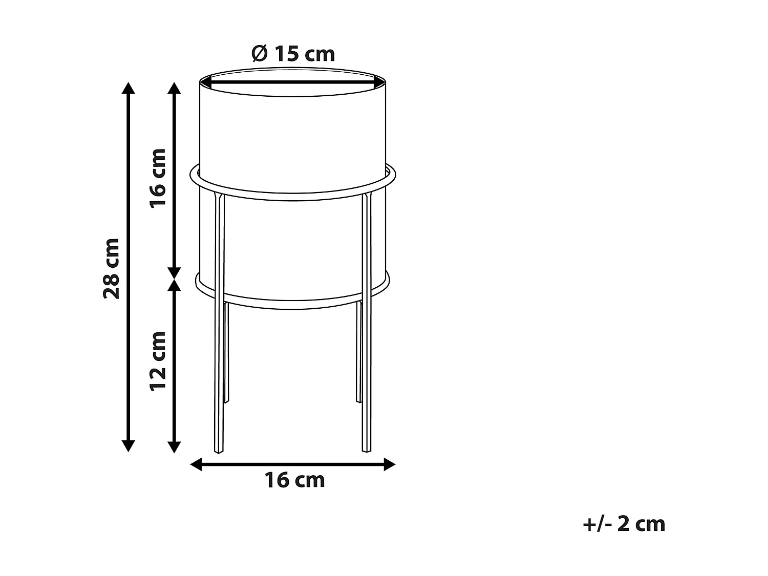 Verhoogde bloempot MILEA Metaal 16 cm Goud