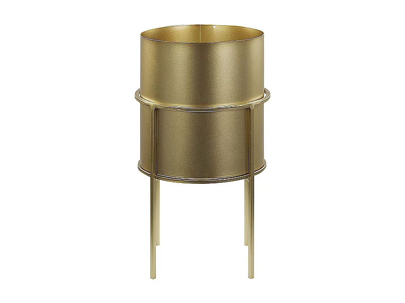 Vaso alto para plantas MILEA Metal 16 cm Dourado