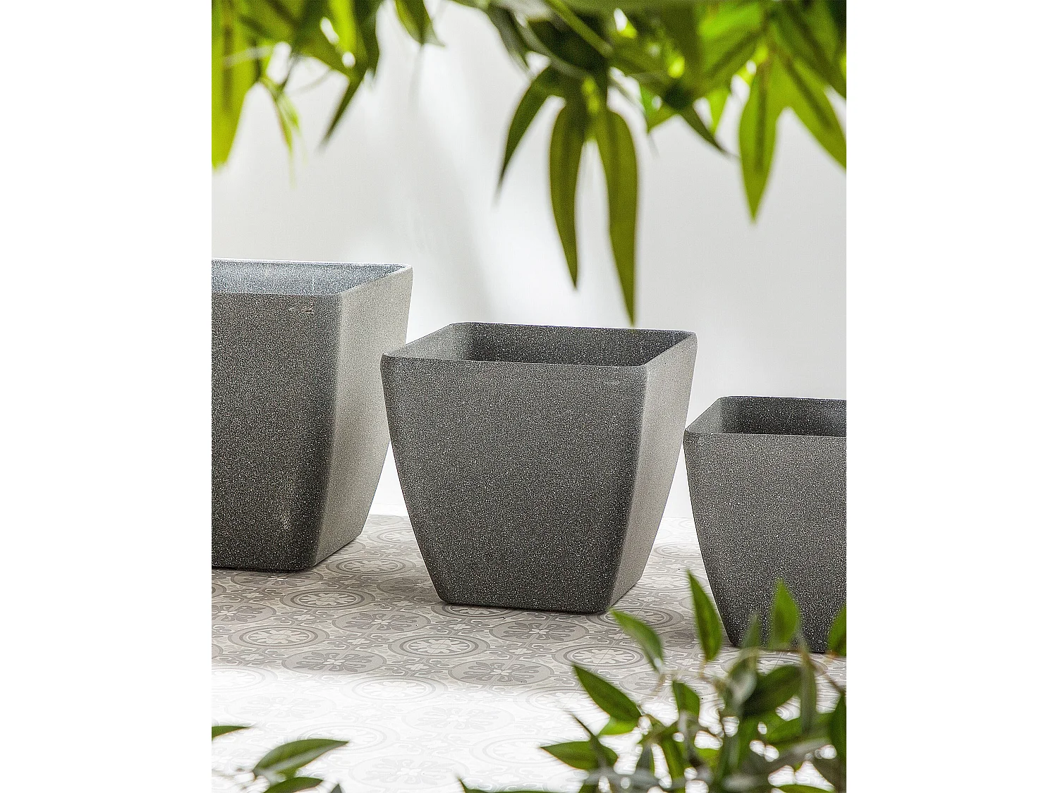 Cache-pot ZELI 42 cm Gris foncé
