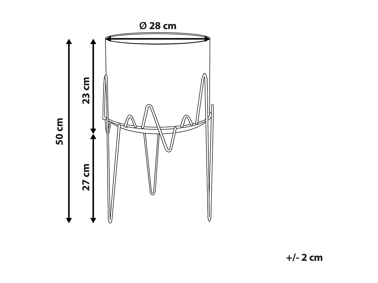 Pflanzenständer grün 28 x 28 x 50 cm Metall für Innen- und Außenbereich Kalandra