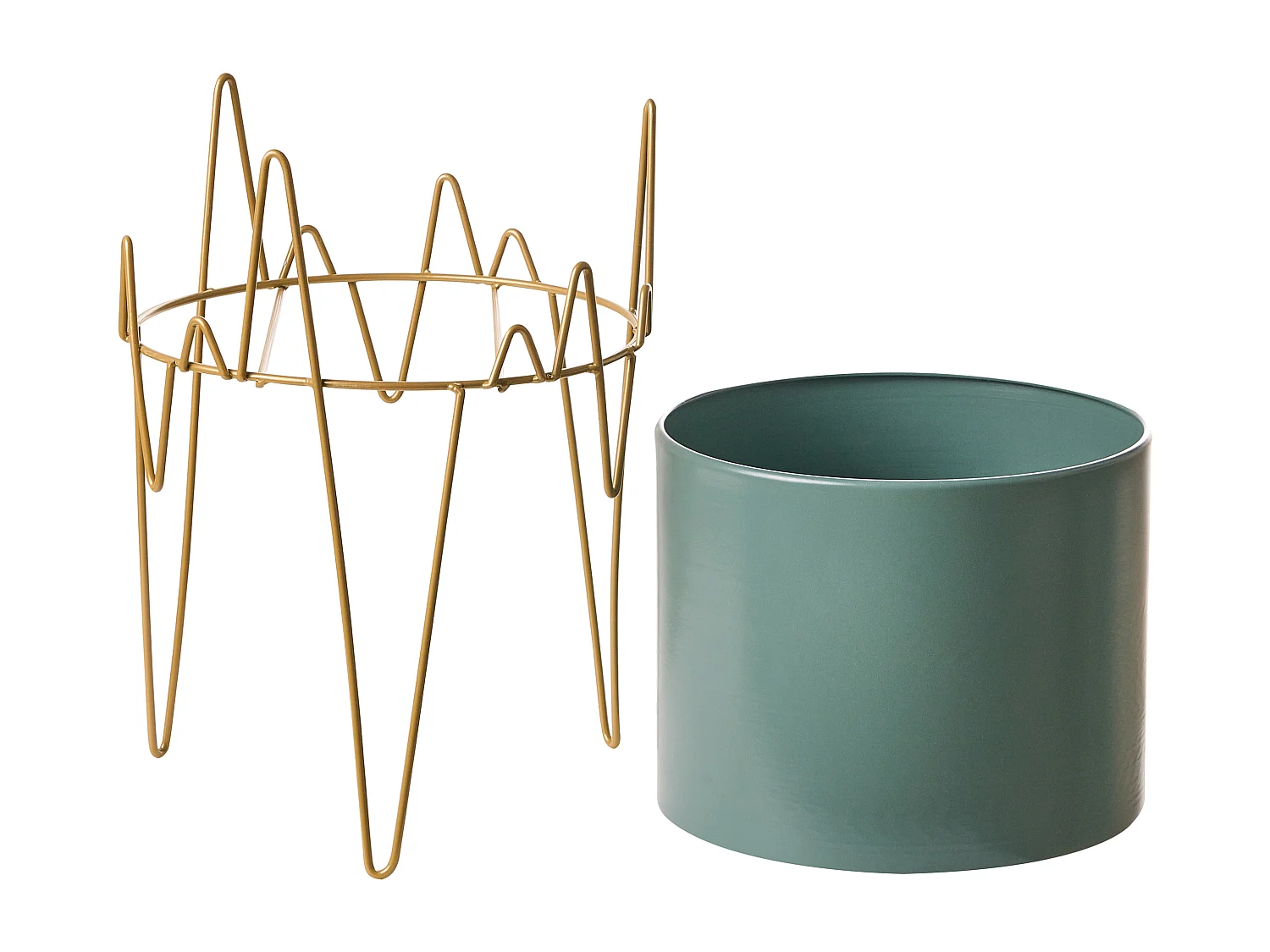 Cache-pot sur pied KALANDRA Métal 29 cm Vert foncé