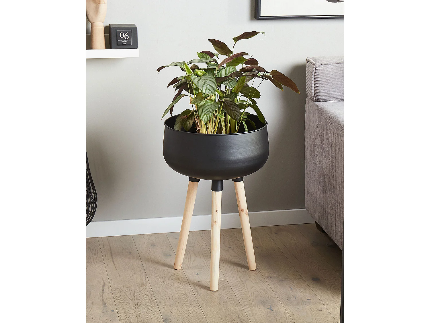 Verhoogde bloempot AGROS Metaal 35 cm Zwart