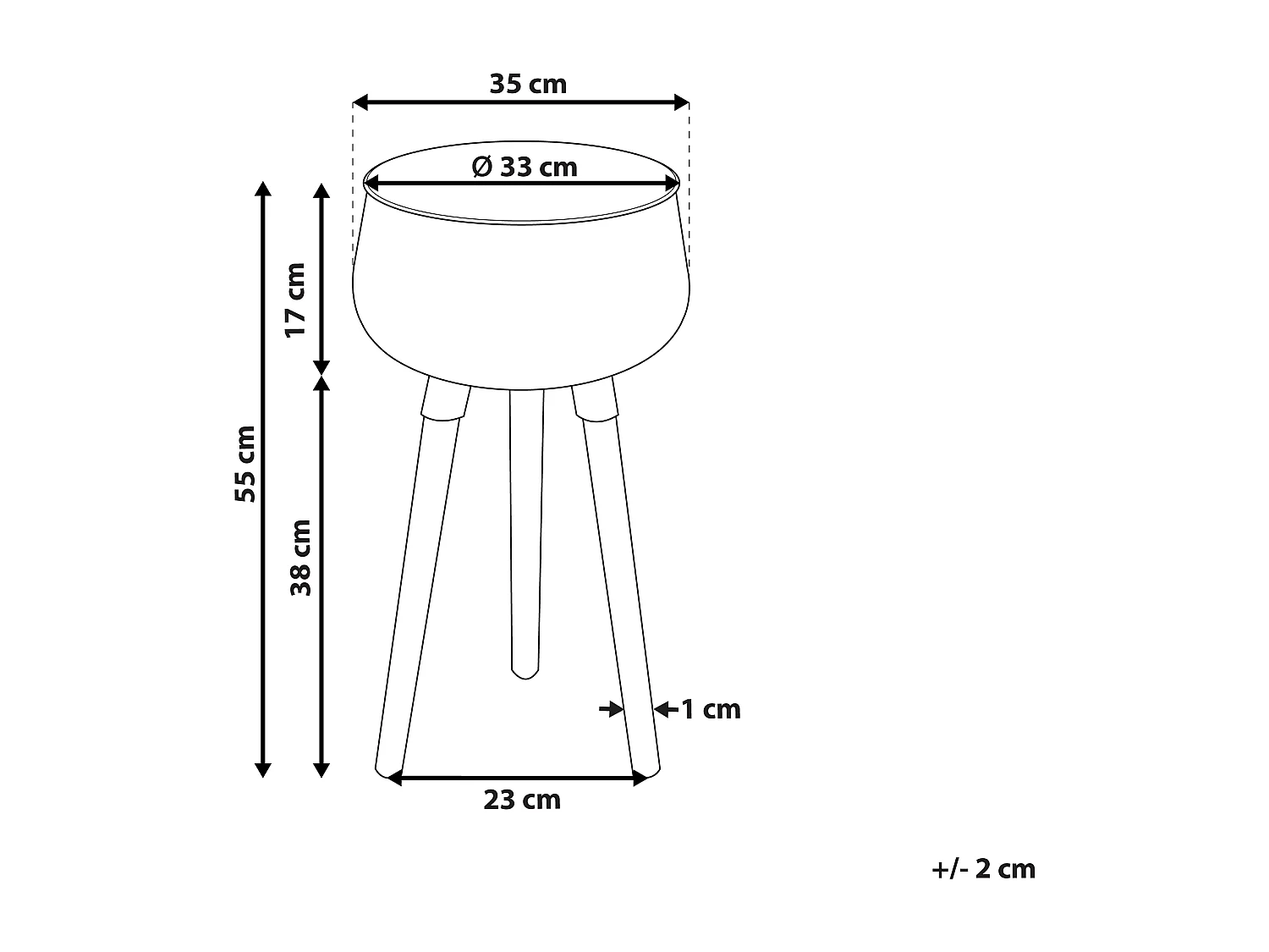 Cache-pot sur pied AGROS Métal 35 cm Noir