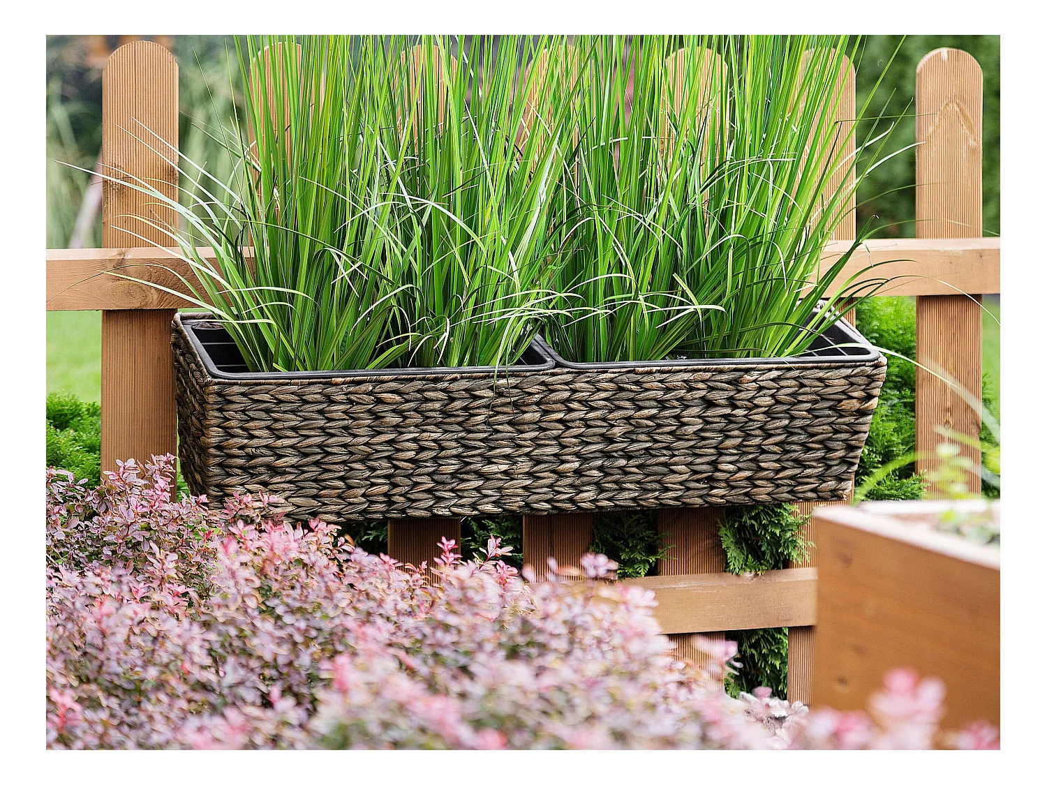 Rechteckiger Balkonkasten Braun 80x20x18 cm Landhausstil Kawala