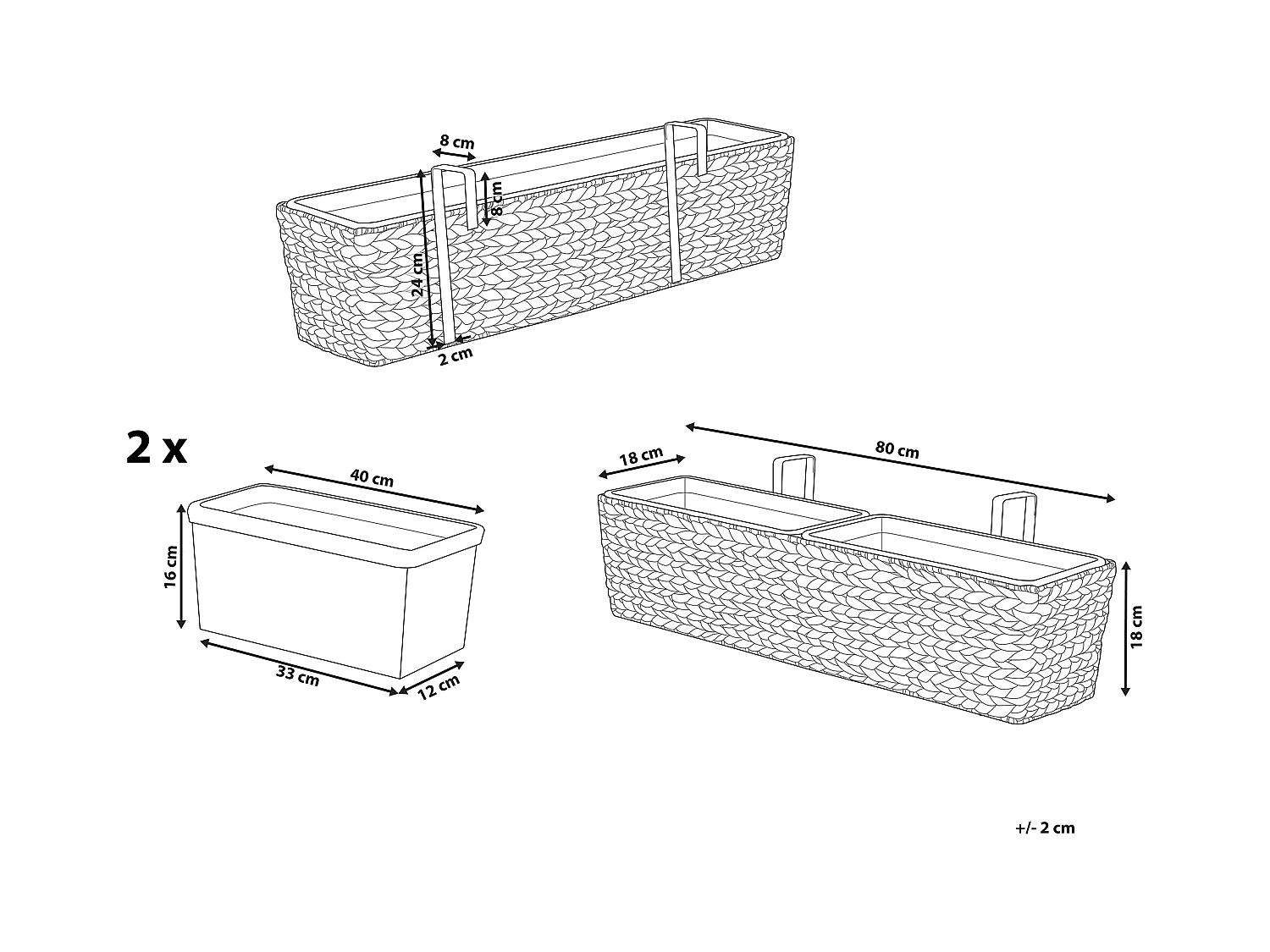 Doniczka KAWALA Rattan 80 cm Brązowy