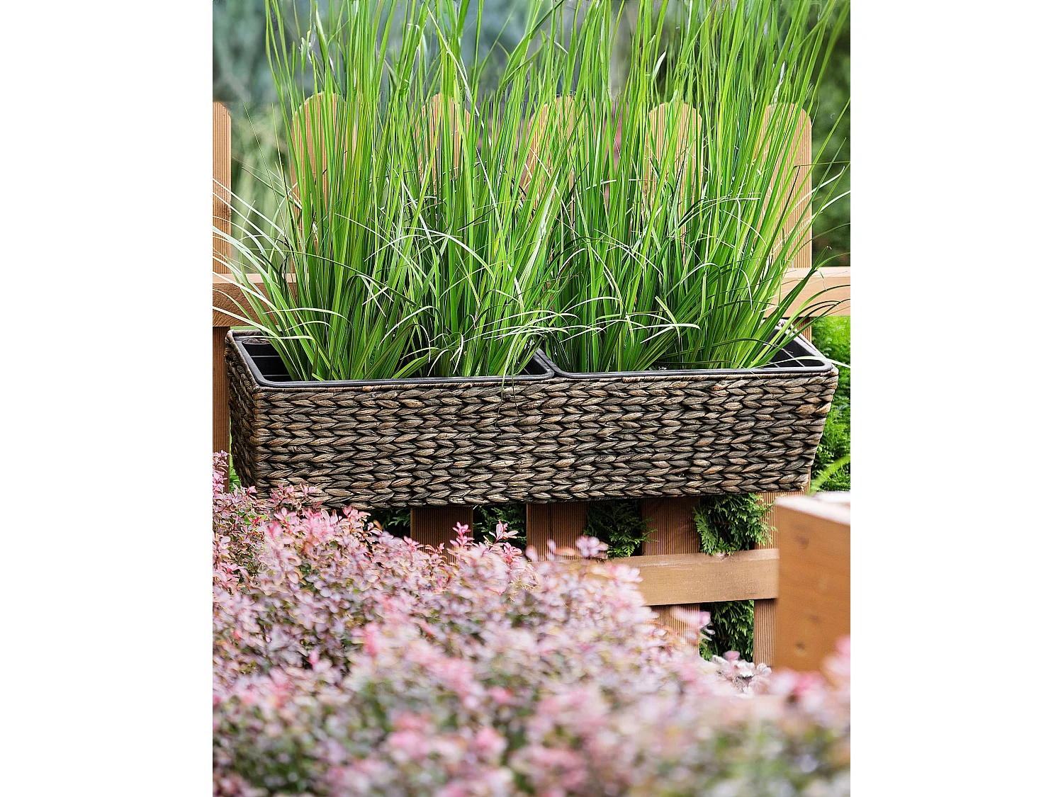 Blumenkübel KAWALA Rattan 80 cm Braun