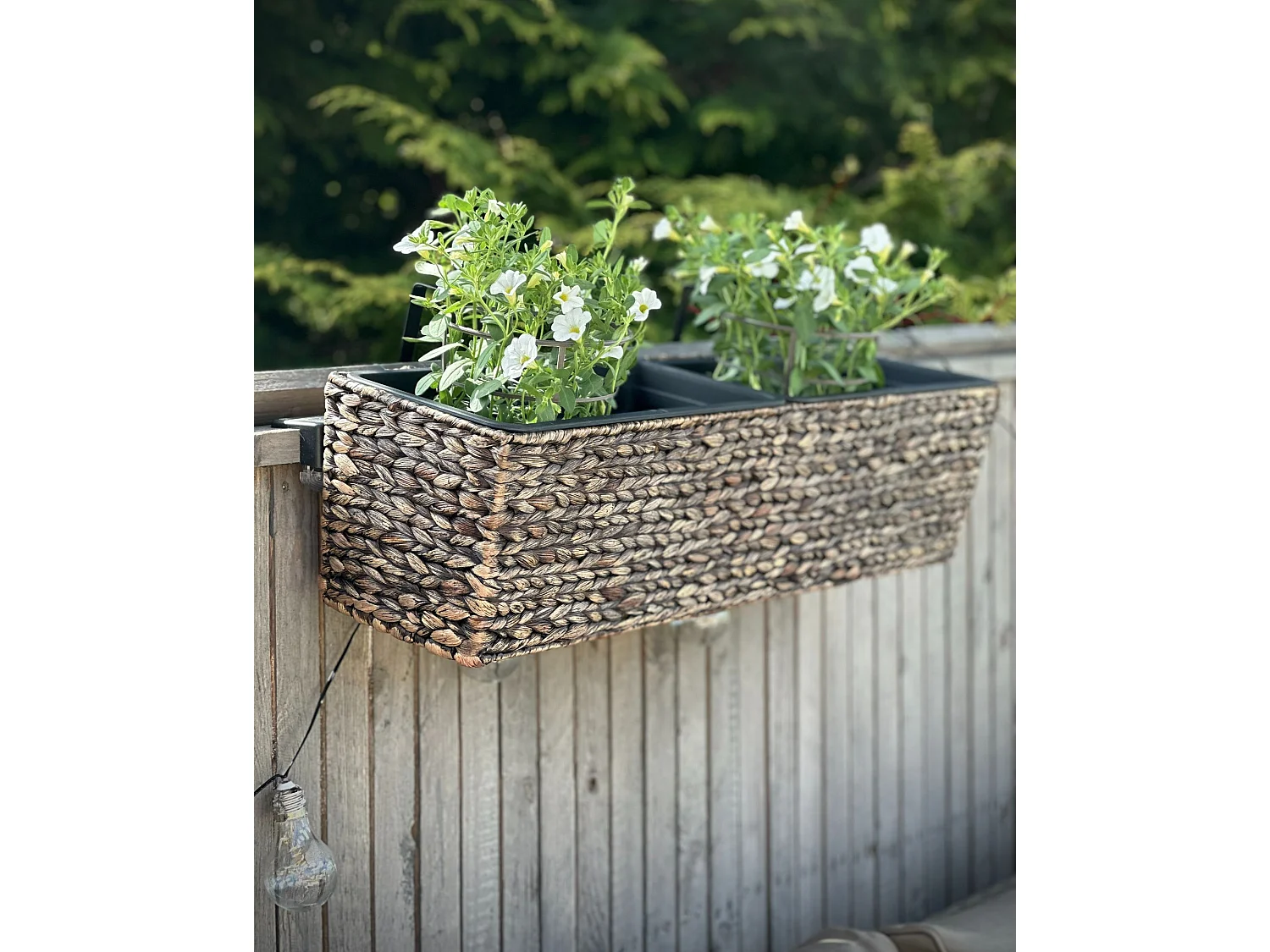 Blumenkübel KAWALA Rattan 80 cm Braun