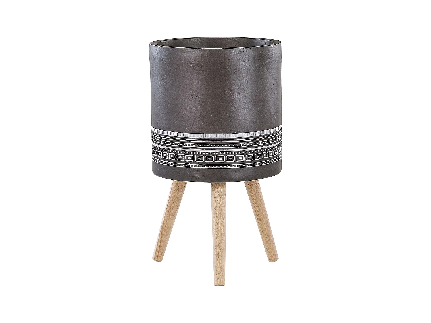 Cache-pot sur pied EVRETI Céramique 39 cm Gris foncé