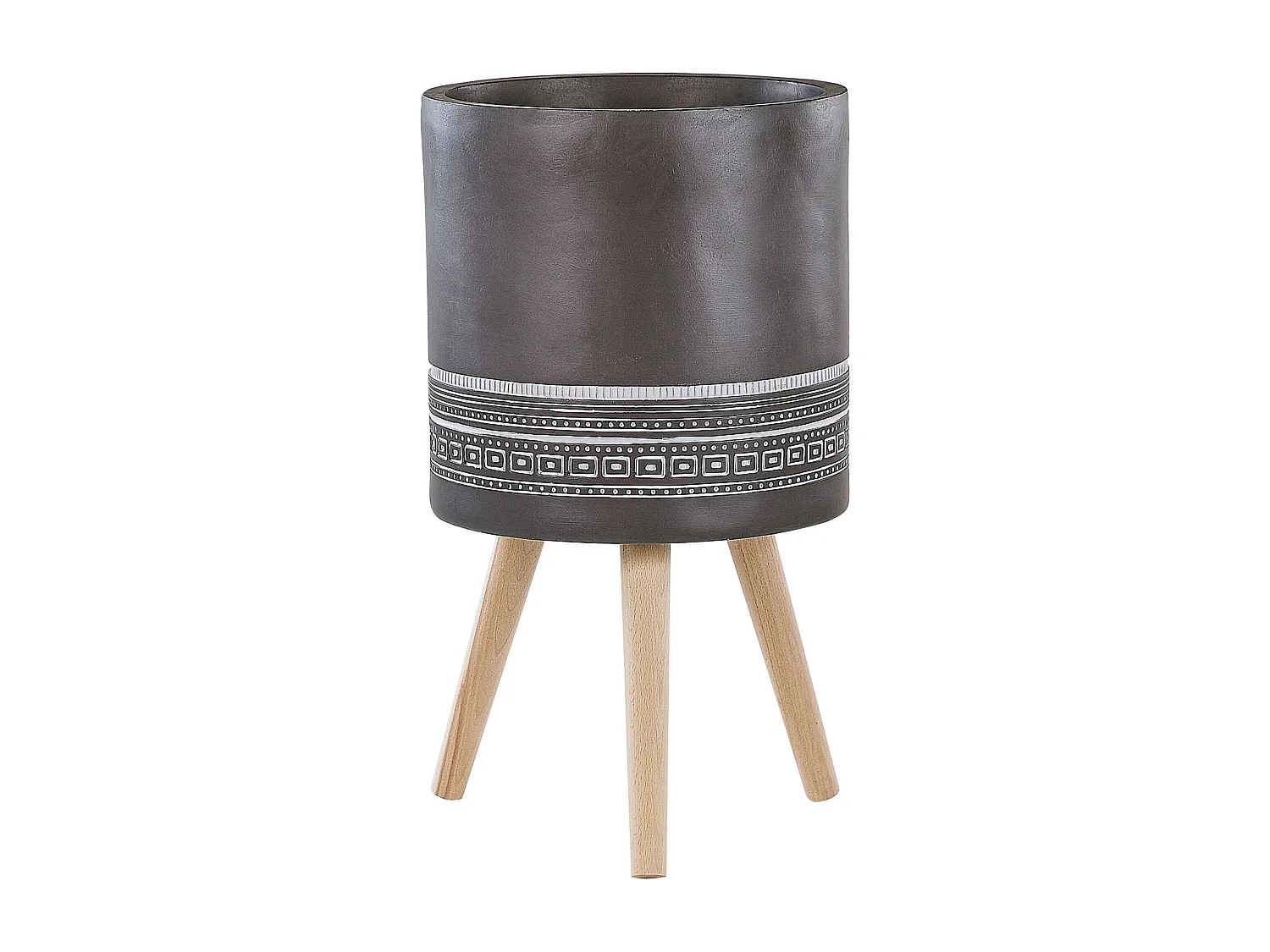Cache-pot sur pied EVRETI Céramique 39 cm Gris foncé