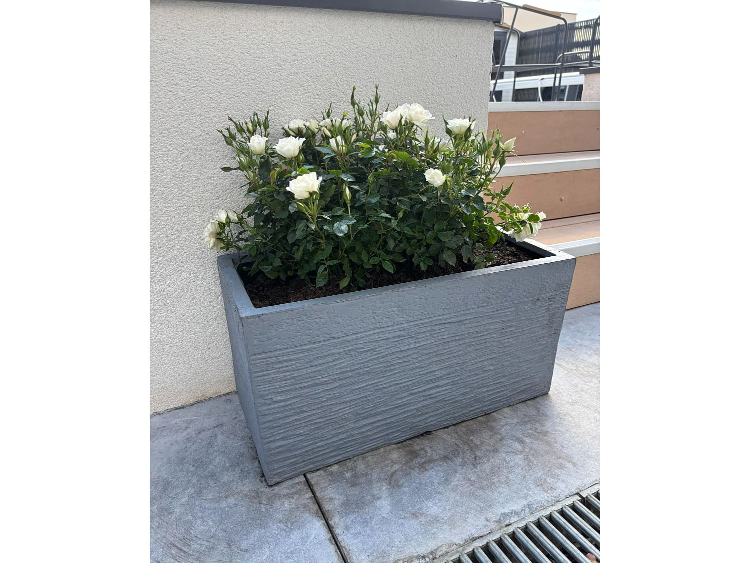 Cache-pot MYRA Céramique 60 cm Gris