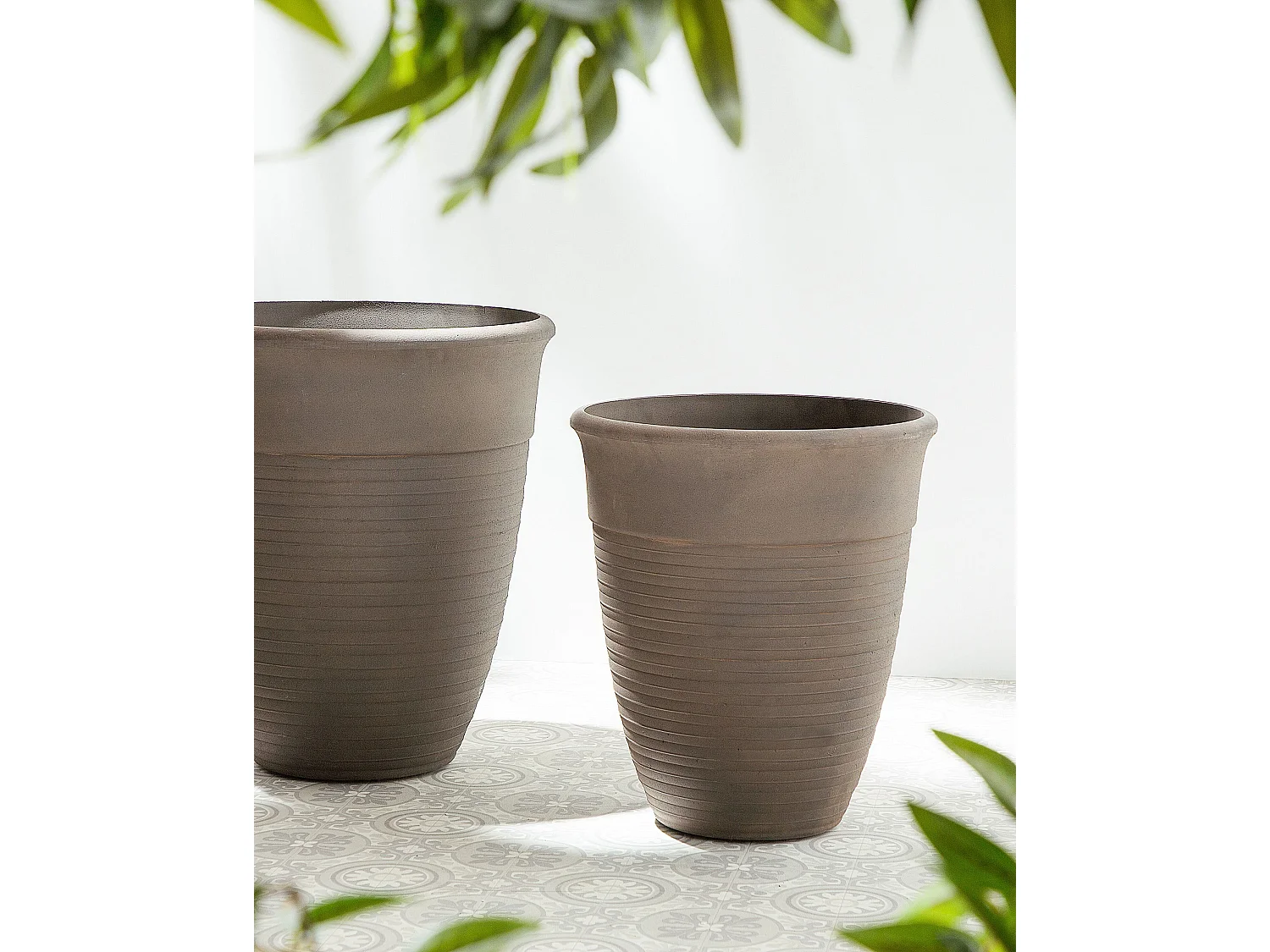 Bloempot KATALIMA Steen 43 cm Bruin