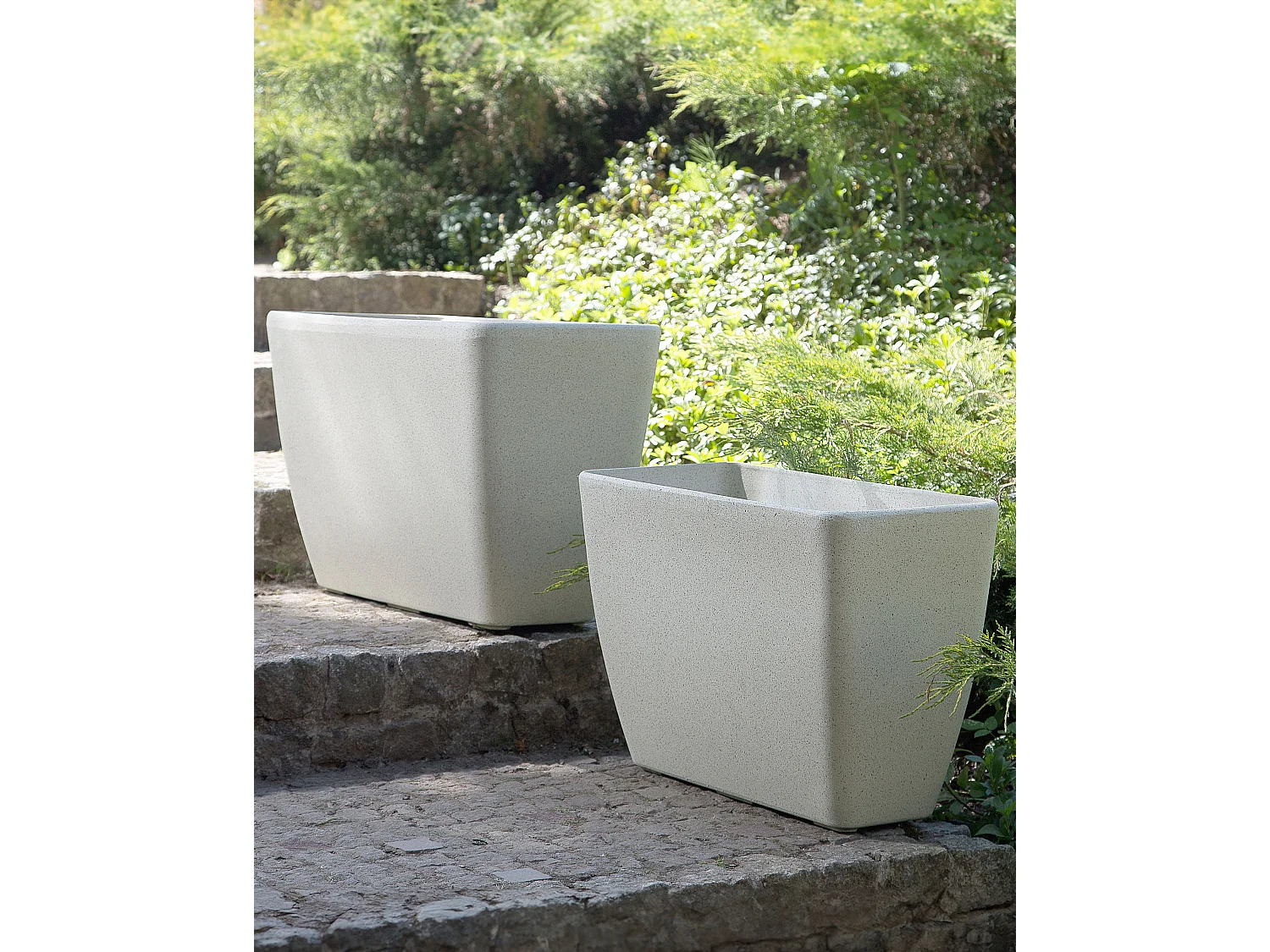 Cache-pot BARIS Pierre 74 cm Beige clair