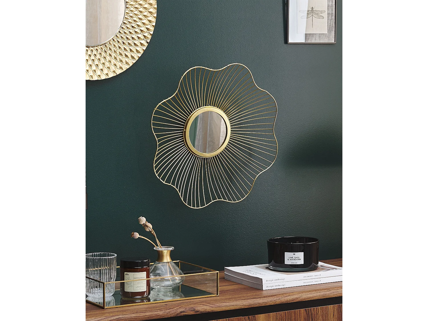 Specchio SENS 40 cm 40 cm Metallo Oro