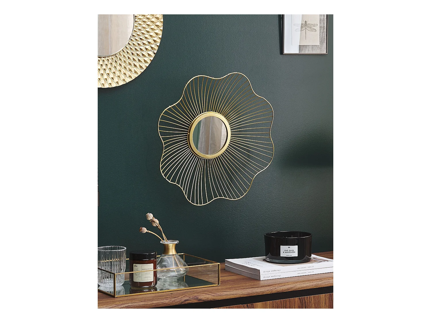 Lustro ścienne SENS 40 cm 40 cm Metal Złoty