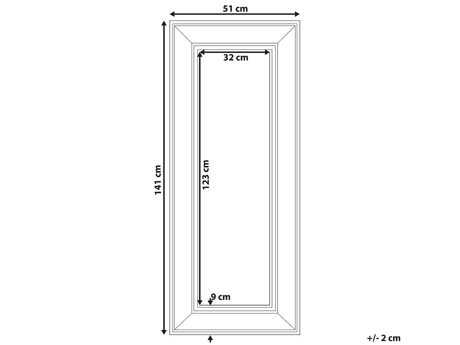 Wandspiegel ASPEN 51 cm 141 cm Gold