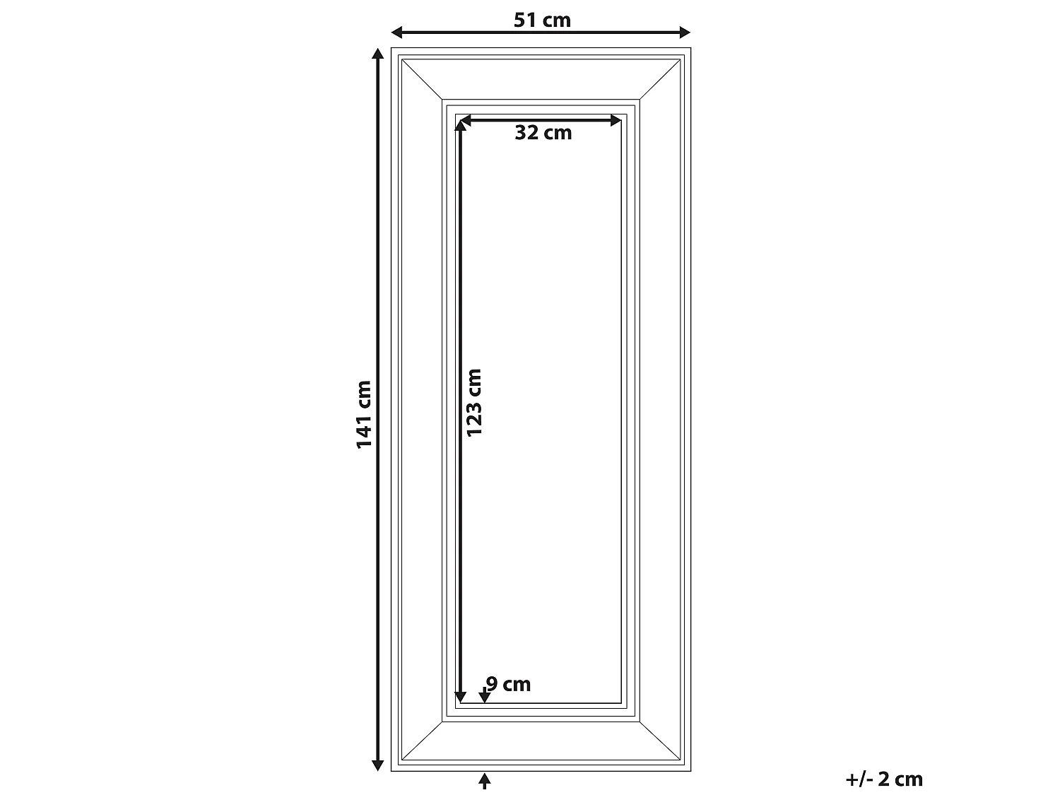 Specchio ASPEN 51 cm 141 cm Oro