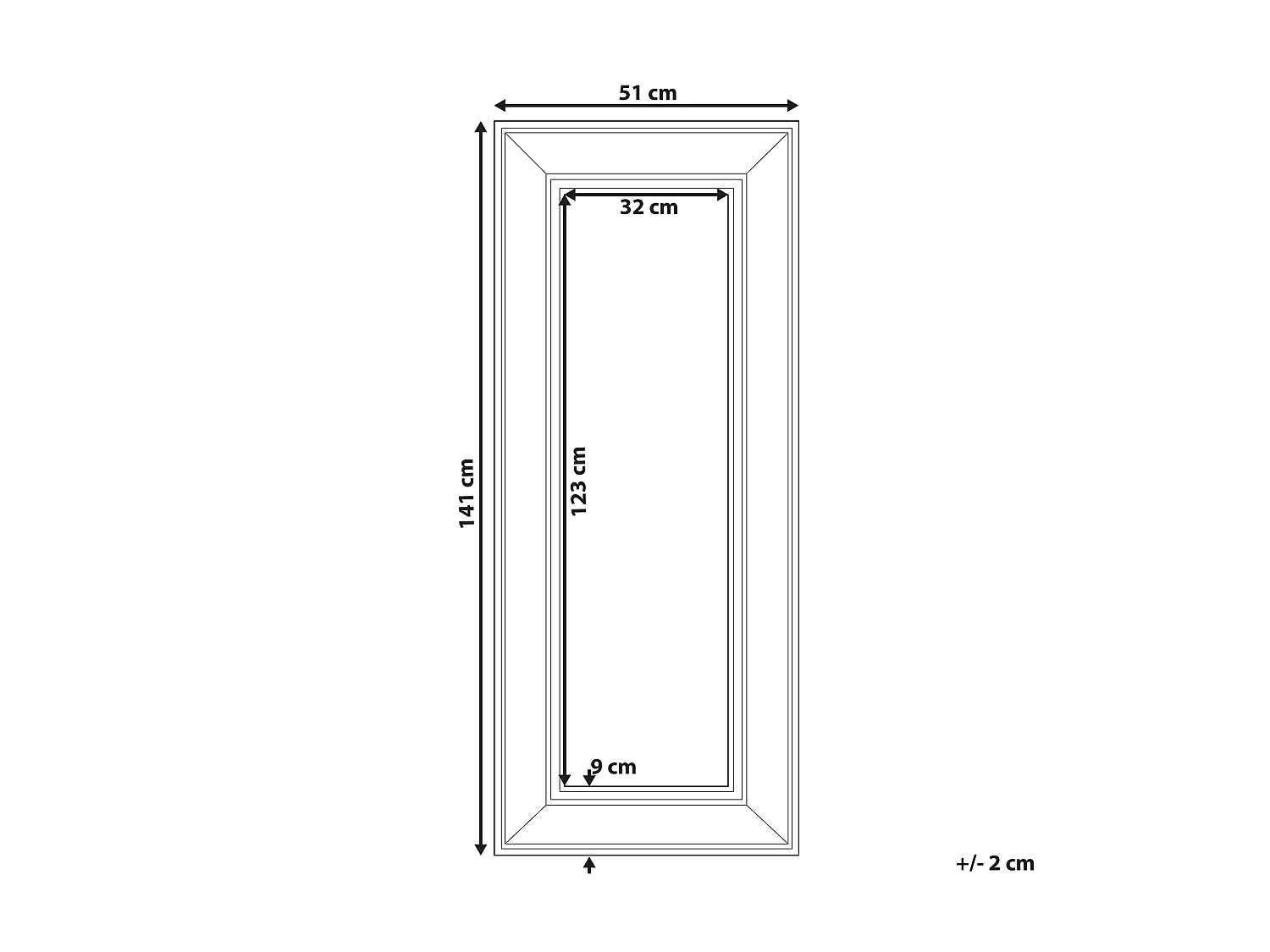 Wandspiegel ASPEN 51 cm 141 cm Gold