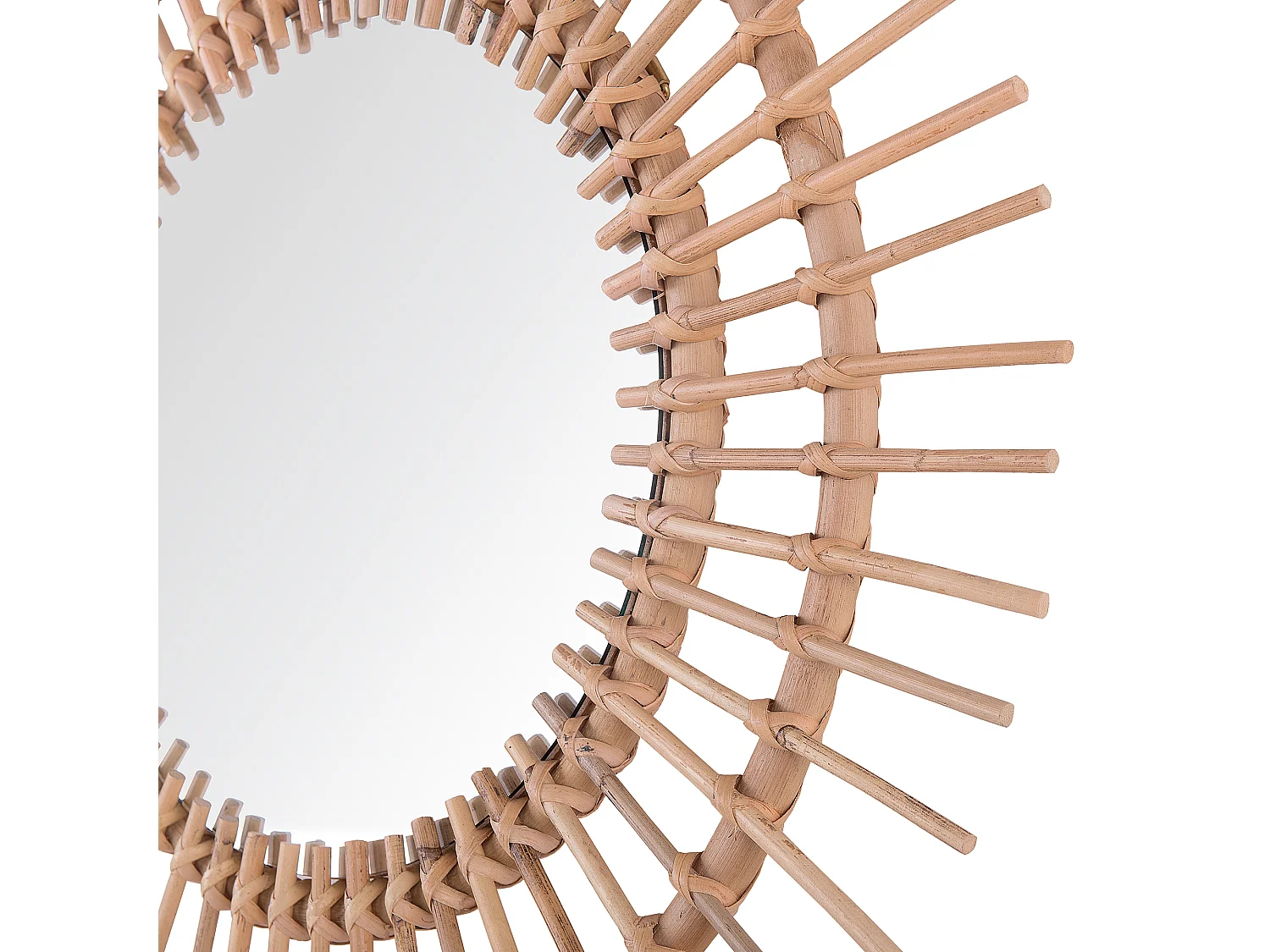 Lustro ścienne STENEN 76 cm 76 cm Rattan Beżowy