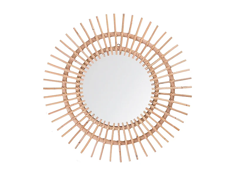 Specchio STENEN 76 cm 76 cm Rattan Beige