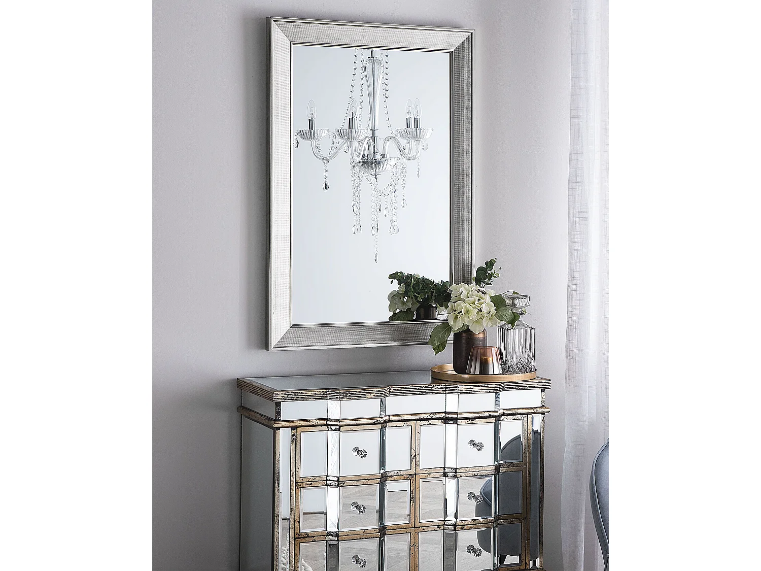 Specchio BUBRY 61 cm 91 cm Argento