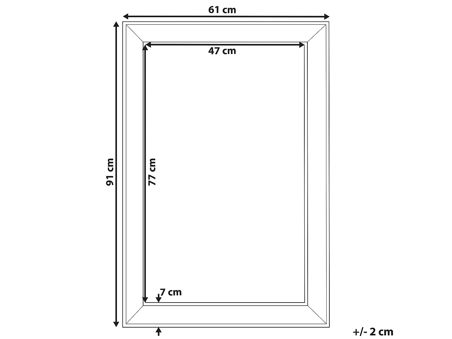 Specchio BUBRY 61 cm 91 cm Argento