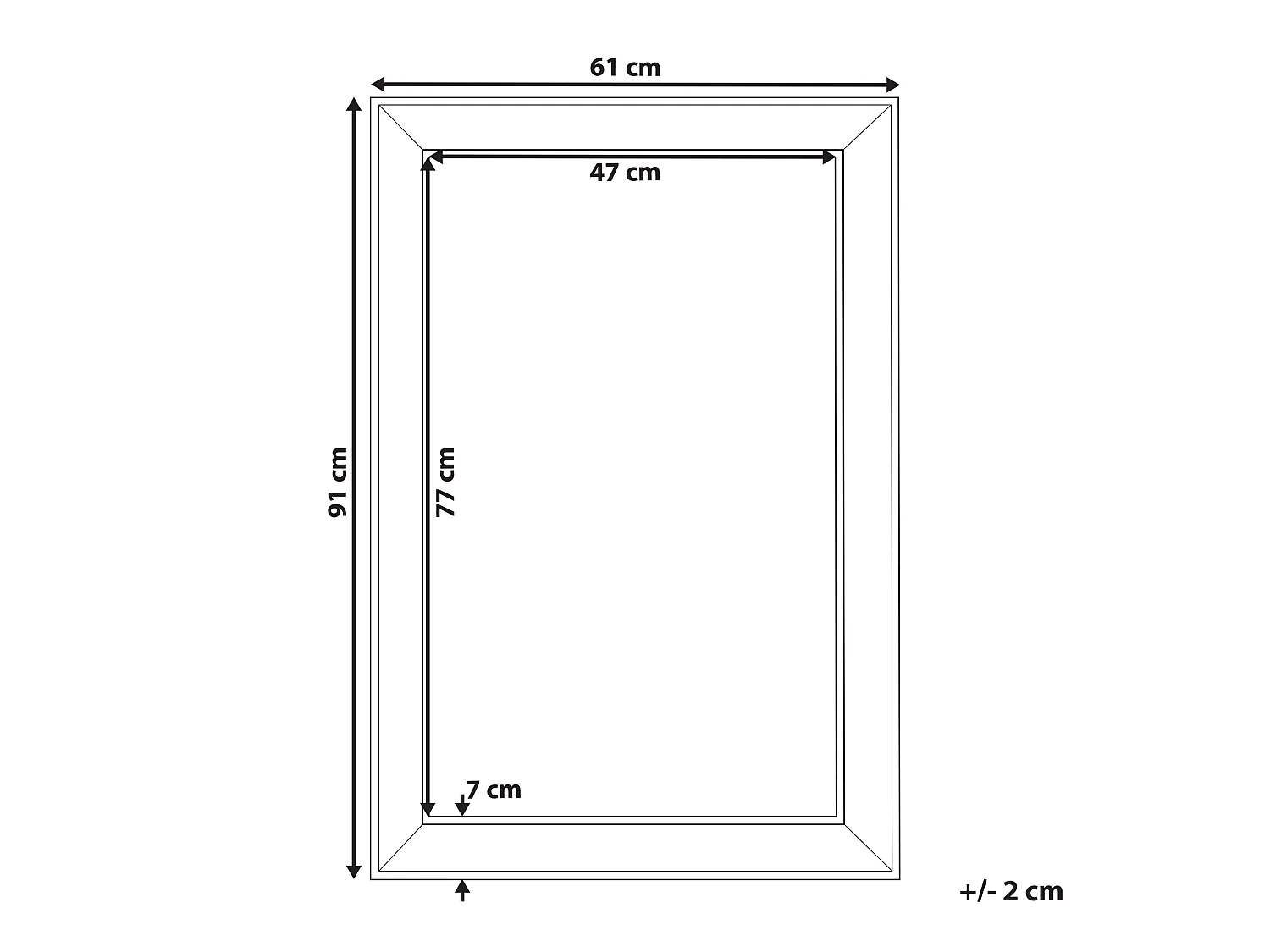 Wandspiegel BUBRY 61 cm 91 cm Zilver