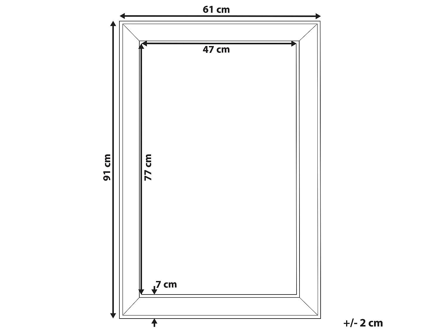 Wandspiegel BUBRY 61 cm 91 cm Zilver