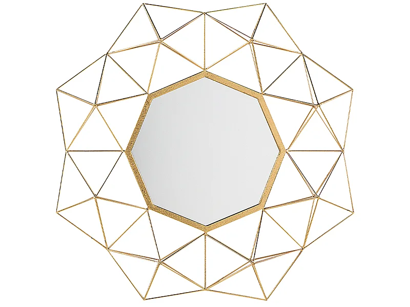 Origineller Spiegel Blumen Optik Netz Metall gold 80 x 80 cm Gaillac