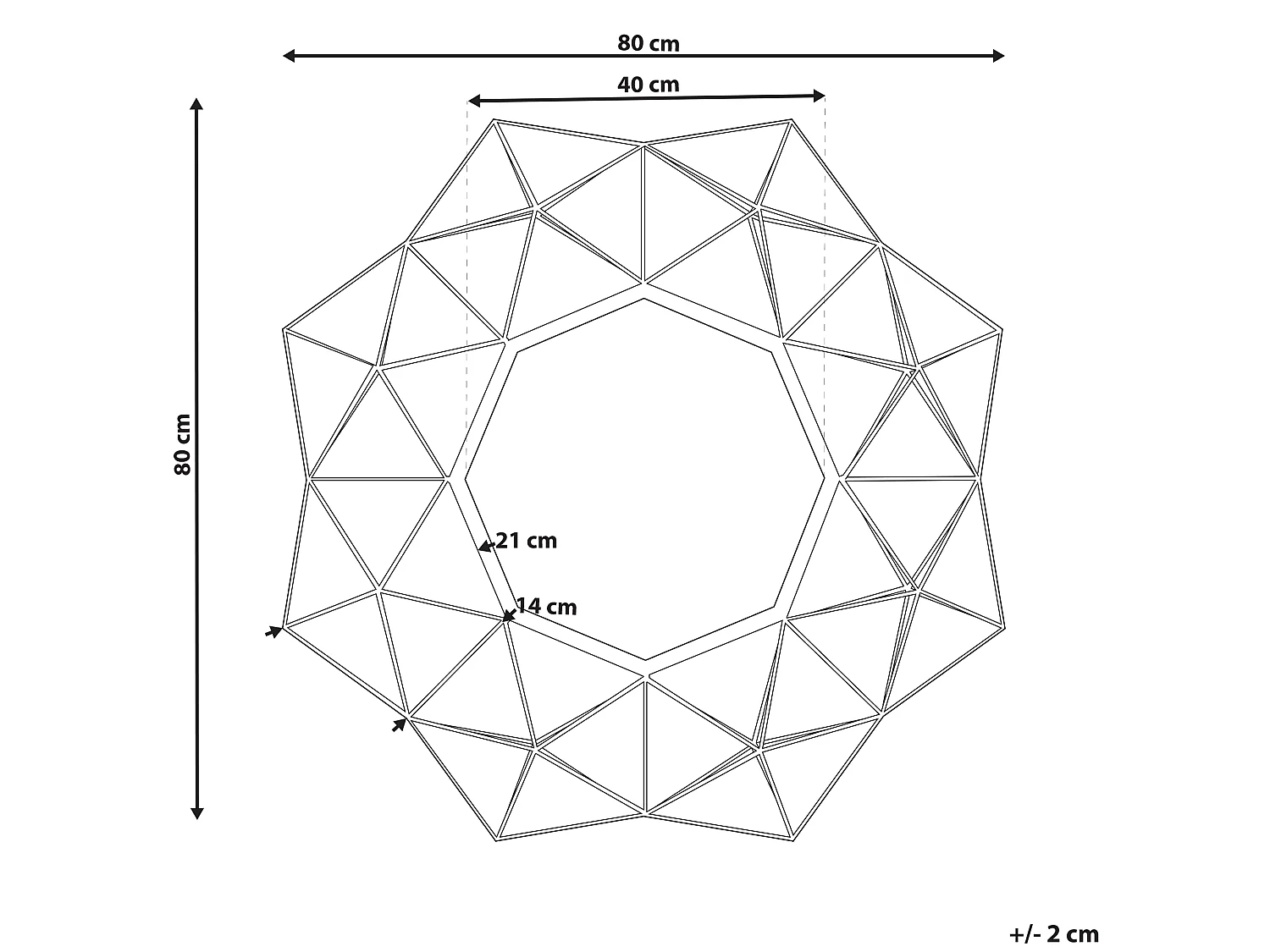 Origineller Spiegel Blumen Optik Netz Metall gold 80 x 80 cm Gaillac