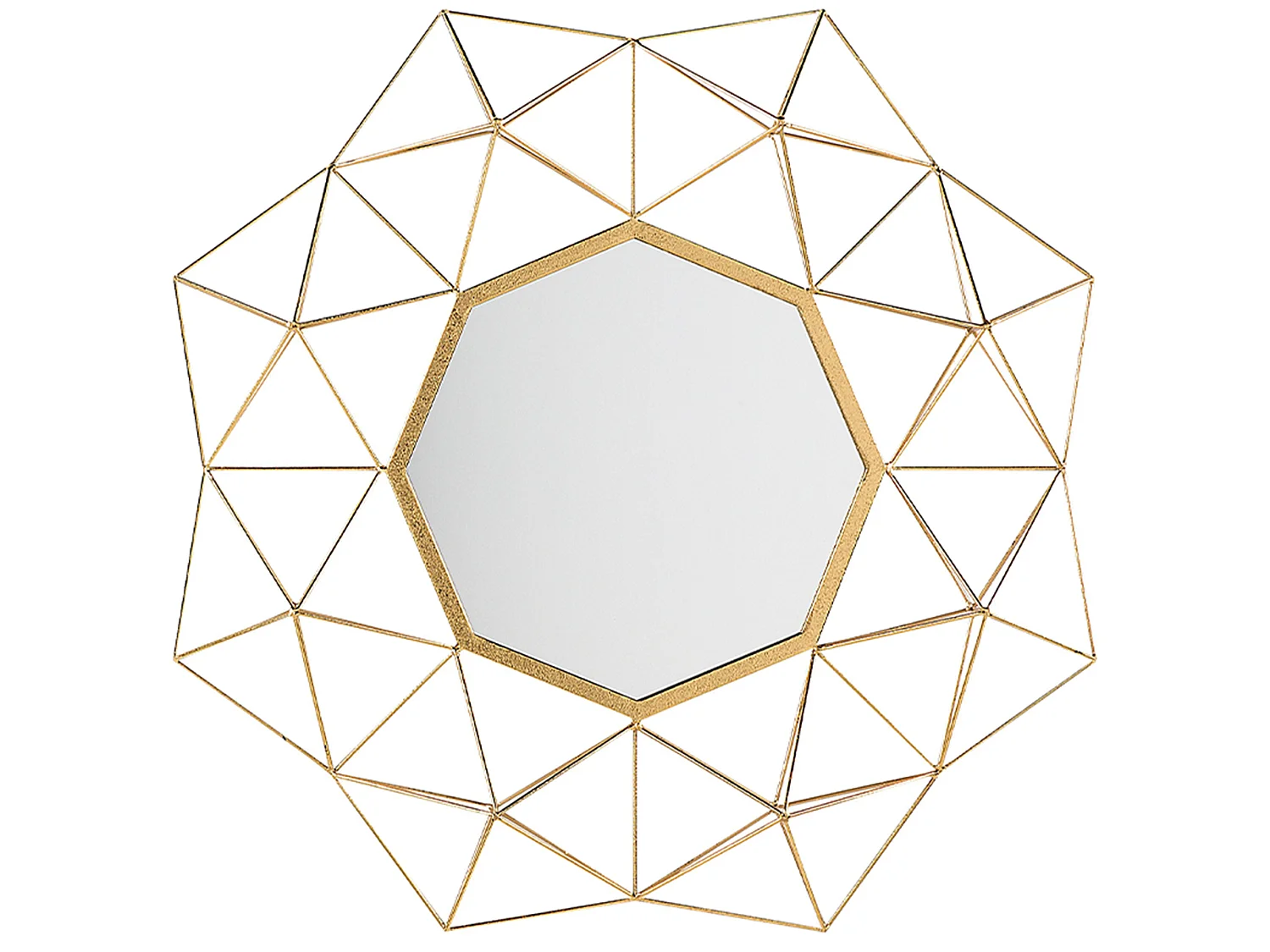 Origineller Spiegel Blumen Optik Netz Metall gold 80 x 80 cm Gaillac