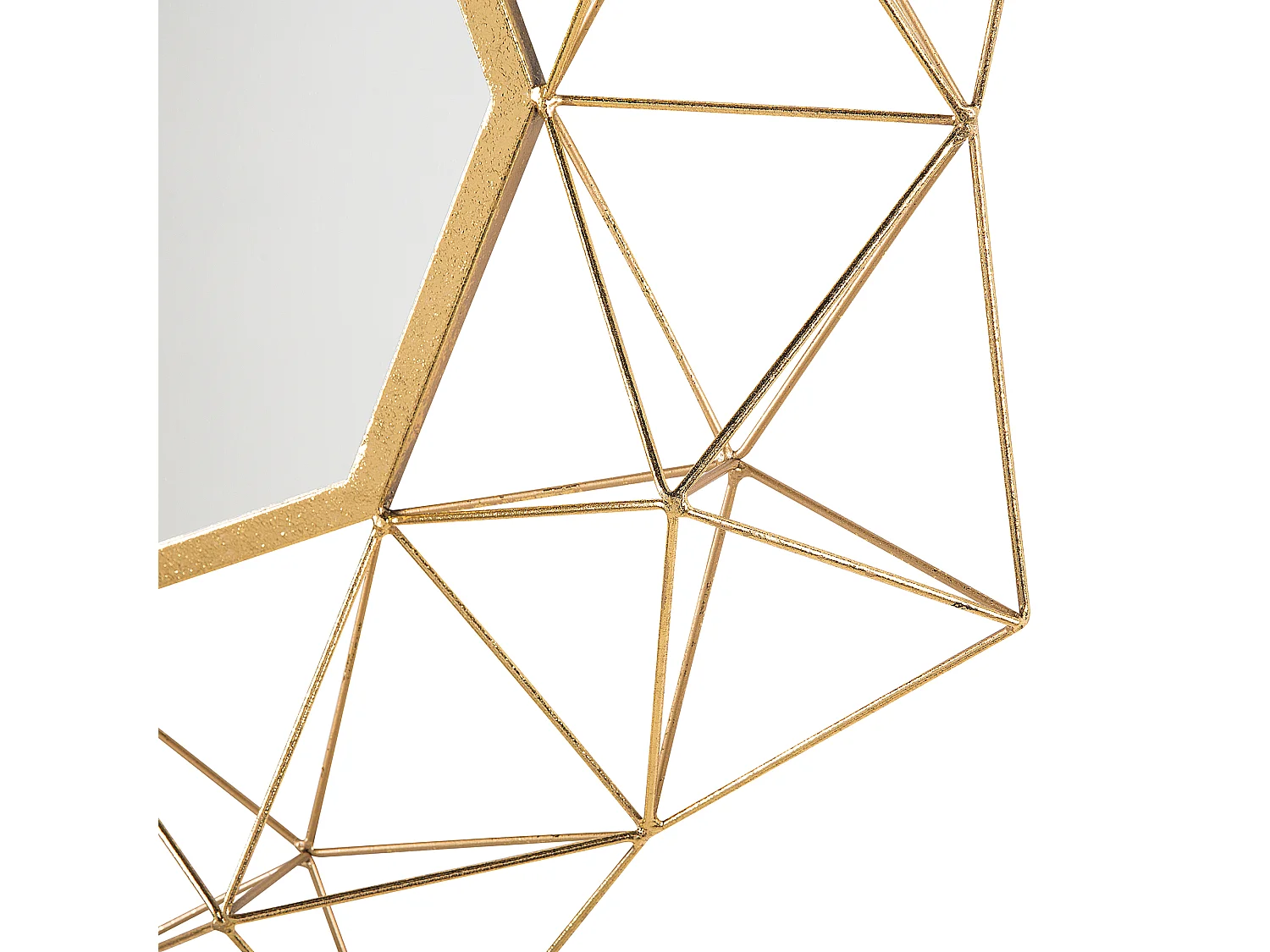 Origineller Spiegel Blumen Optik Netz Metall gold 80 x 80 cm Gaillac