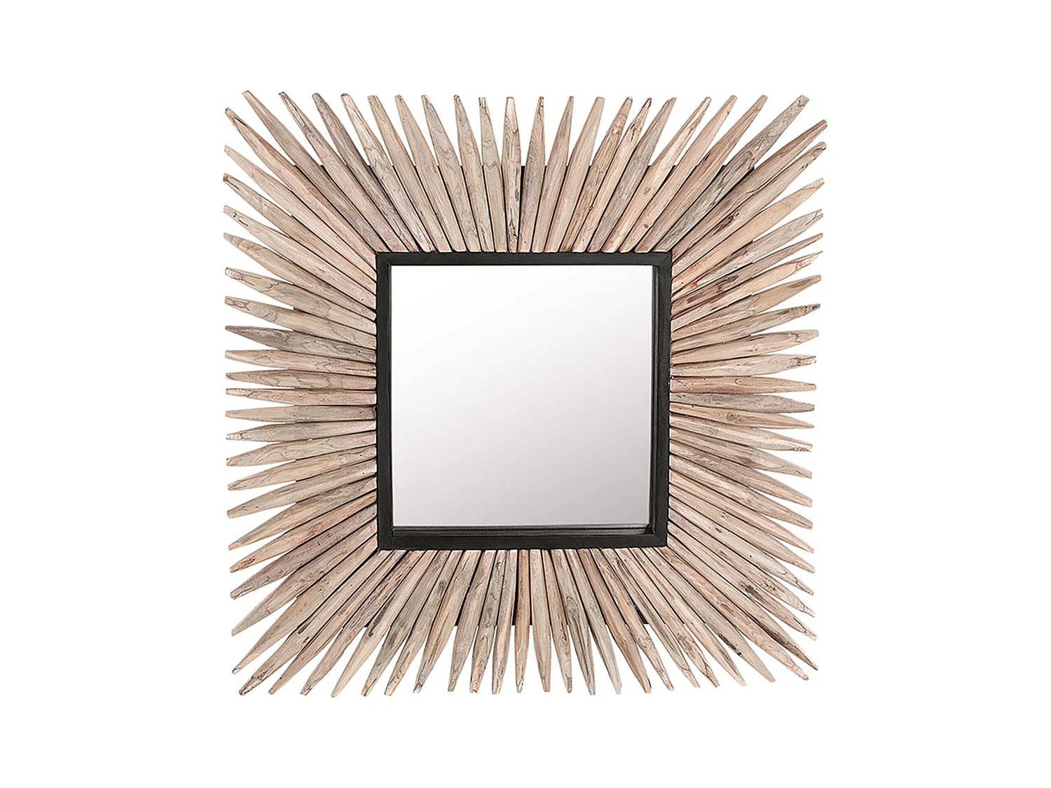 Miroir SASABE 64 cm 64 cm Teck Marron clair