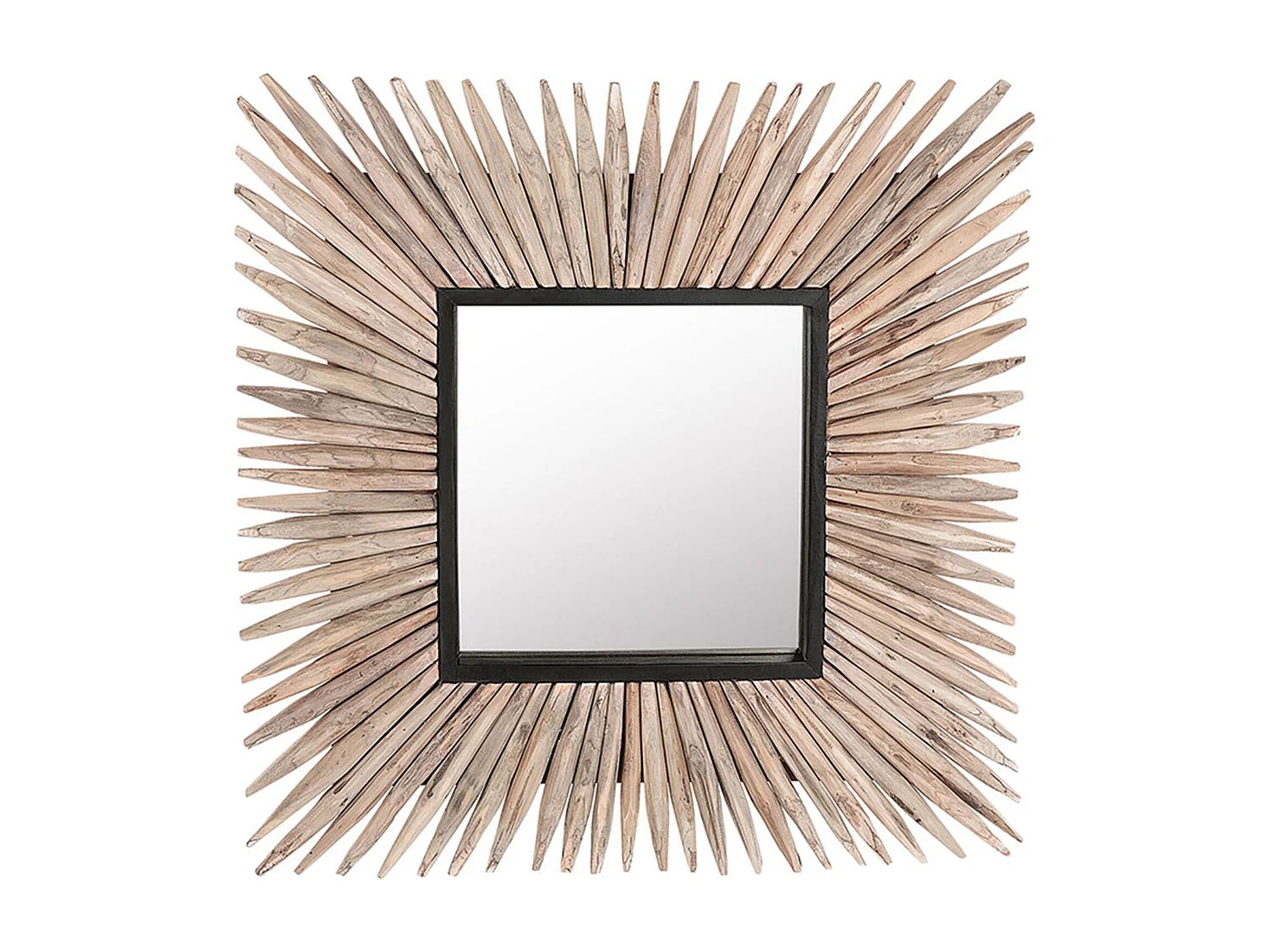 Wandspiegel SASABE 64 cm 64 cm Hout Lichtbruin