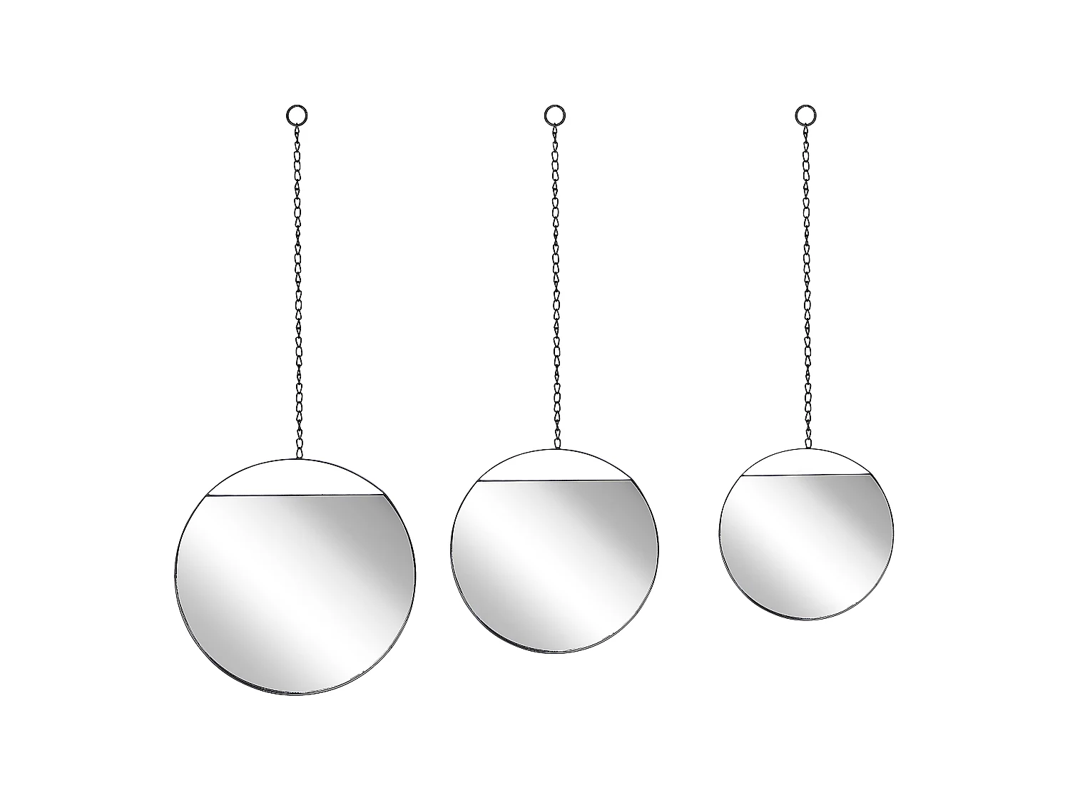 Miroir ODOS 33/29/24 cm 80/75/69 cm Métal Noir